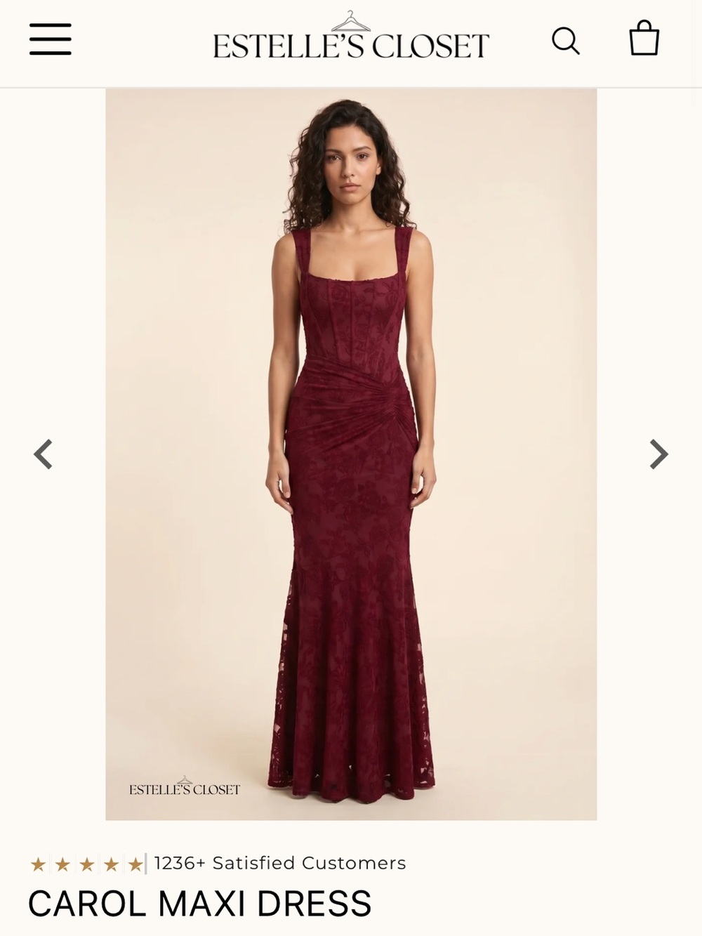 Estella's Closet Maxi Dress in Burgundy - NEW